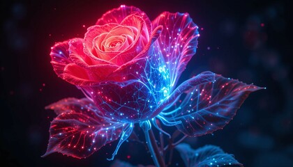 abstract fractal background with flowers