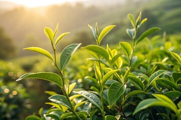 Obraz premium green tea tree field