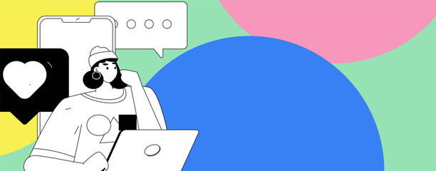 Communicate with consultants flat vector character concept operation hand drawn illustration

