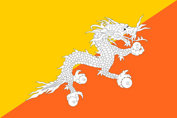 Flag of Bhutan – High Resolution PNG Format National Symbol
