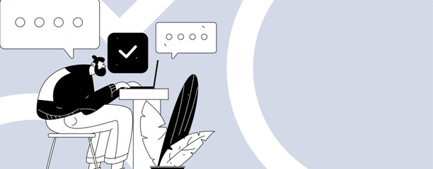 Communicate with consultants flat vector character concept operation hand drawn illustration
