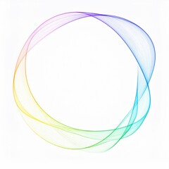 Rainbow Orb Sheer Colorful Circle on White