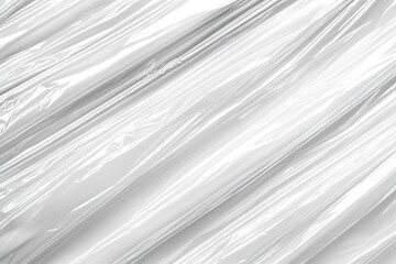 Shiny, crumpled plastic sheets creating abstract patterns with light reflections