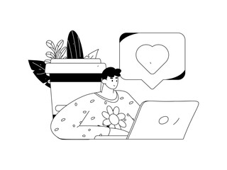 Communicate with consultants flat vector character concept operation hand drawn illustration
