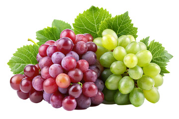 Fototapeta premium Red and Green grape isolated on the white background. PNG