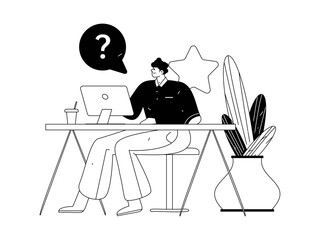 Communicate with consultants flat vector character concept operation hand drawn illustration
