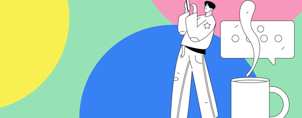 Communicate with consultants flat vector character concept operation hand drawn illustration
