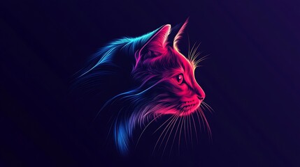 Fototapeta premium Cat Logo Design – Minimalist and Modern Animal Mascot Vector for Branding and Pet Business Identity