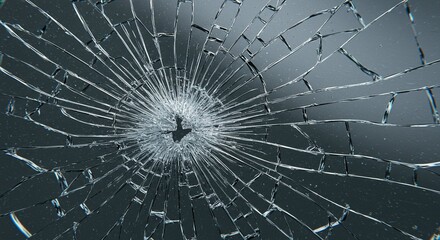 Shattered Glass Texture Close up of Cracked and Broken Window Pane