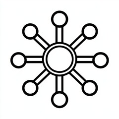 Fototapeta premium Simple vector icon of secure VPN connection in black outline 