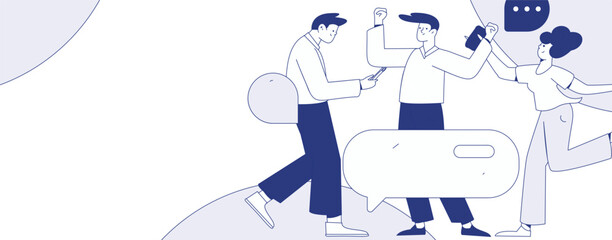 Communicate with consultants flat vector character concept operation hand drawn illustration
