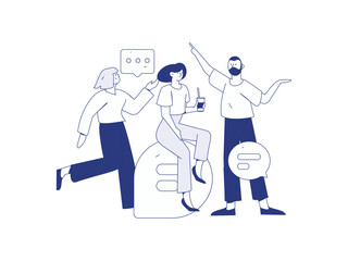 Communicate with consultants flat vector character concept operation hand drawn illustration
