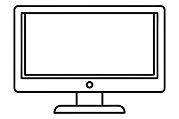 desktop monitor outline vector illustration