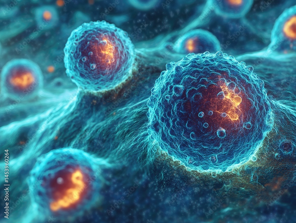 Poster close-up view of intricate cellular structures.