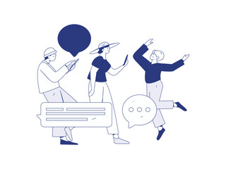 Communicate with consultants flat vector character concept operation hand drawn illustration
