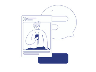 Communicate with consultants flat vector character concept operation hand drawn illustration
