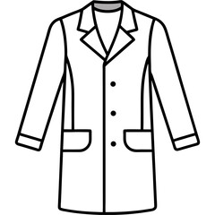 Minimal Lab Coat Vector on White