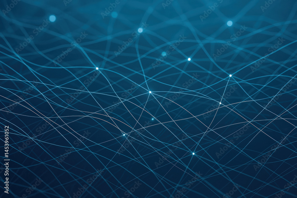 Aufkleber an intricate network delicate white lines weaves across a deep teal background symbolizing growth in