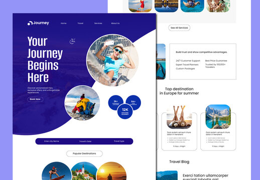 Travel Landing Page UI Design