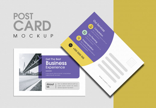 Editable Postcard Mockup Scene
