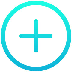 Add Button Tick Vector Line Gradient Isolated Icon, User Interface Icon.