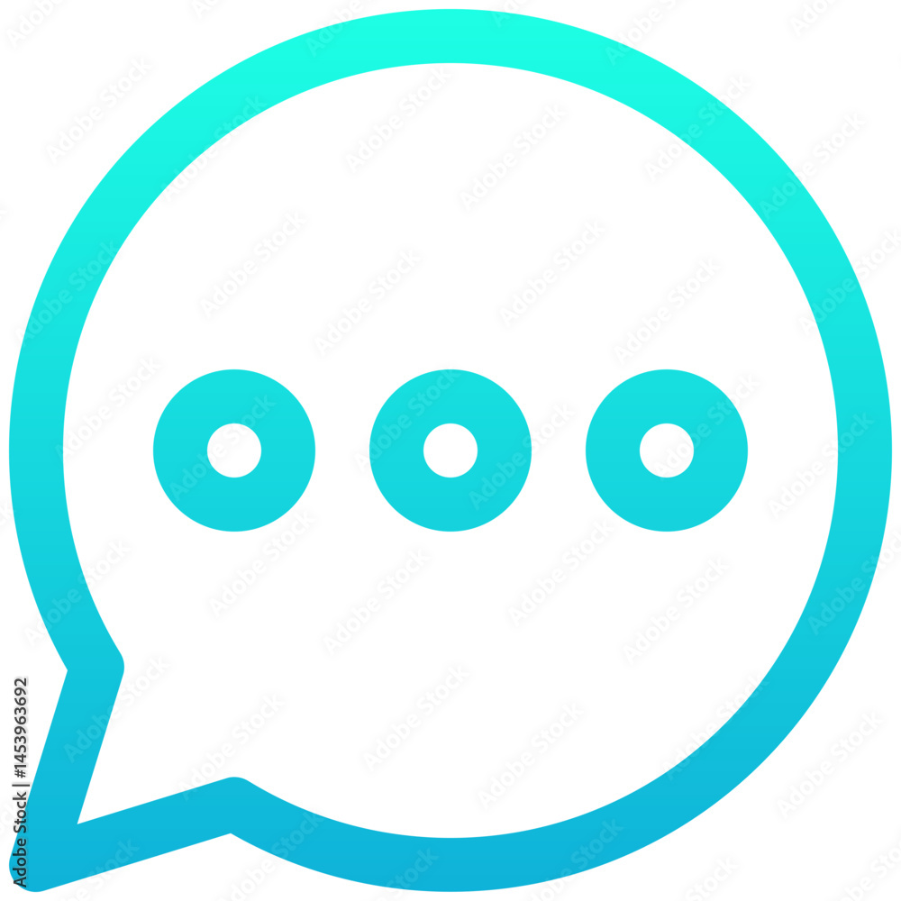 Poster chat box speech bubble icon, communication, comment box, user interface, user experience, line gradi
