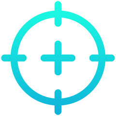 Target Sign, Aim Goal, Success, Focus Vector Icon, Achievement, User Interface, User Experience, Line Gradient Style Isolated Vector Icon. 