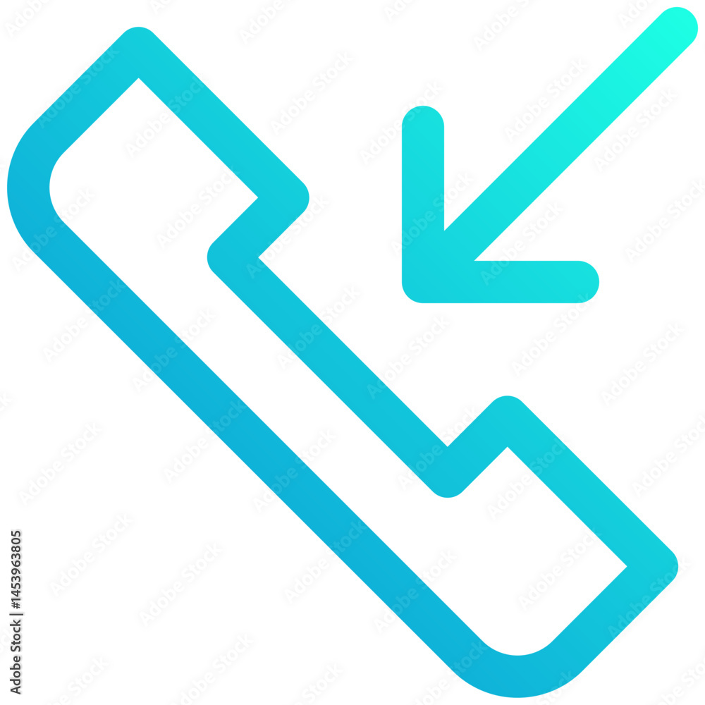Poster incoming call, telephone icon, phone call vector icon. user interface, user experience, line gradien