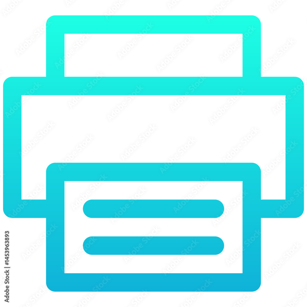 Poster printer icon, app web signs, printing vector icon. user interface, user experience, line gradient st
