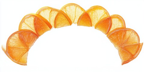 A chilled citrus arc, refreshingly isolated on white.