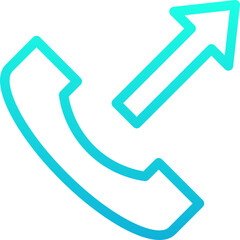 Outgoing Call Vector Line Gradient Icon.