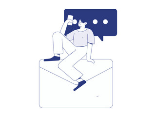 Communicate with consultants flat vector character concept operation hand drawn illustration
