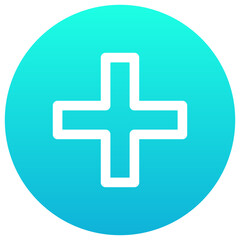  Add Button Vector Silhouette Gradient Icon.