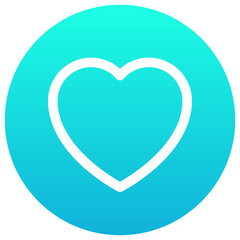  Heart Vector Silhouette Gradient Icon.