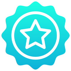 Favorite Sticker Vector Silhouette Gradient Icon.