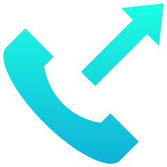  Outgoing Call Vector Silhouette Gradient Icon.