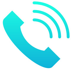  Call Signal Telephone Vector Silhouette Gradient Icon.