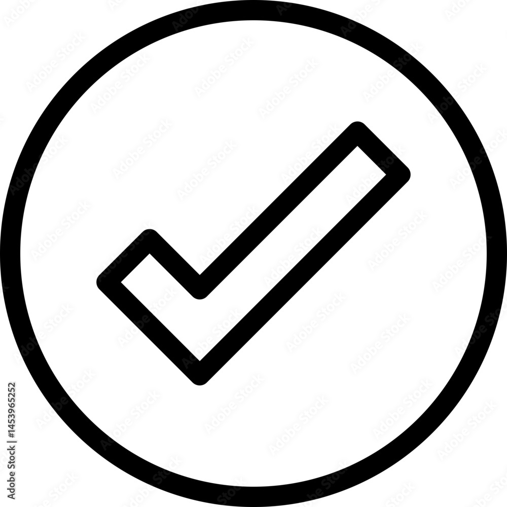 Poster check mark vector line icon.