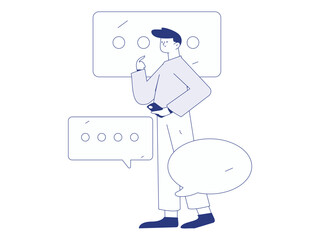 Communicate with consultants flat vector character concept operation hand drawn illustration
