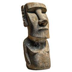 Easter Island Moai statue isolated on white png mysterious ancient statue png traditional Moai monument png archaeological landmark png transparent background image