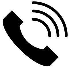 Call Signal Telephone Vector Silhouette Icon.
