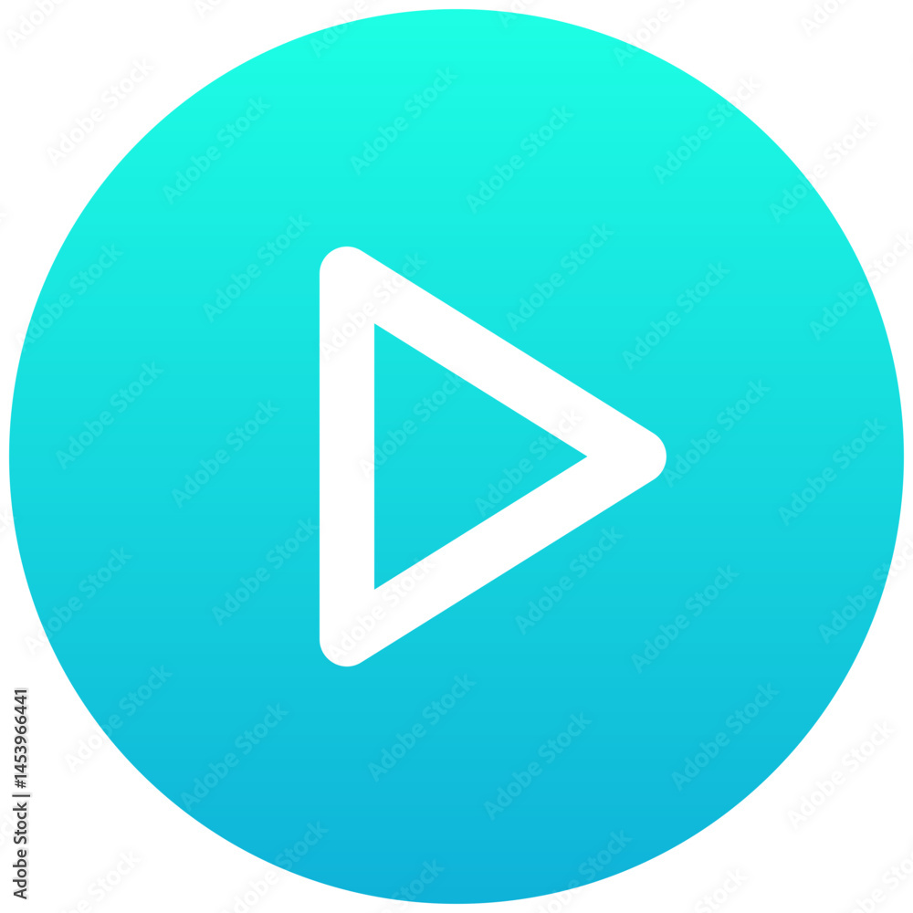 Poster play button icon, video player vector icon. user interface, user experience, silhouette gradient sty