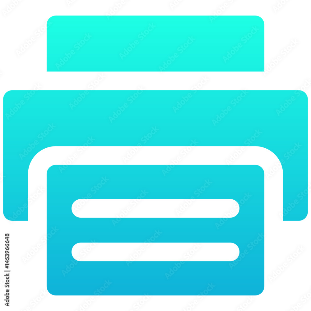 Poster printer icon, app web signs, printing vector icon. user interface, user experience, silhouette gradi
