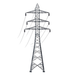 Electrical power transmission tower png utility pole with cables png high voltage electric tower png steel lattice pylon png transparent background image