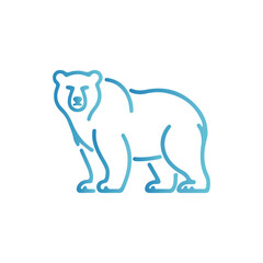 Obraz premium Polar bear graphic outline illustration.A stylized, outline illustration of a polar bear.
