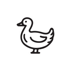 Fototapeta premium Simple black line drawing of a duck.A stylized, black line drawing of a duck.