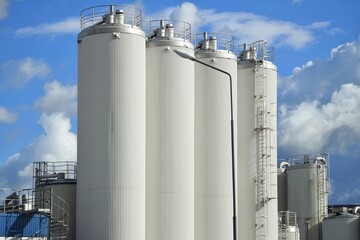Towers, storage of a modern dairy plant.