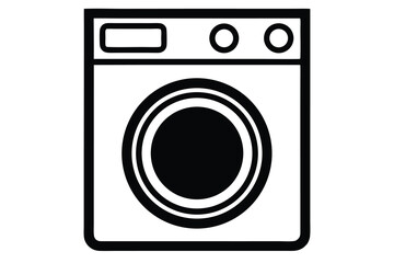 washing machine outline vector illustration