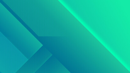 Geometric green blue turquoise tosca abstract modern gradient background design. Light blur banner. Square rectangle stripes dynamic textured pattern. Business technology elegant backdrop wallpaper 3d