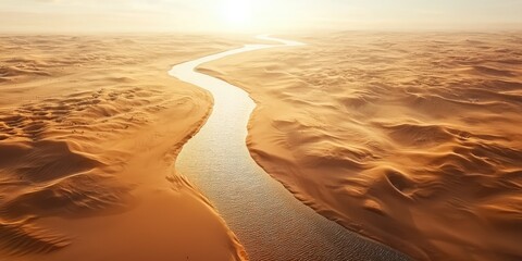 A river of thought running through a desert, made from whispered voices and echoes.